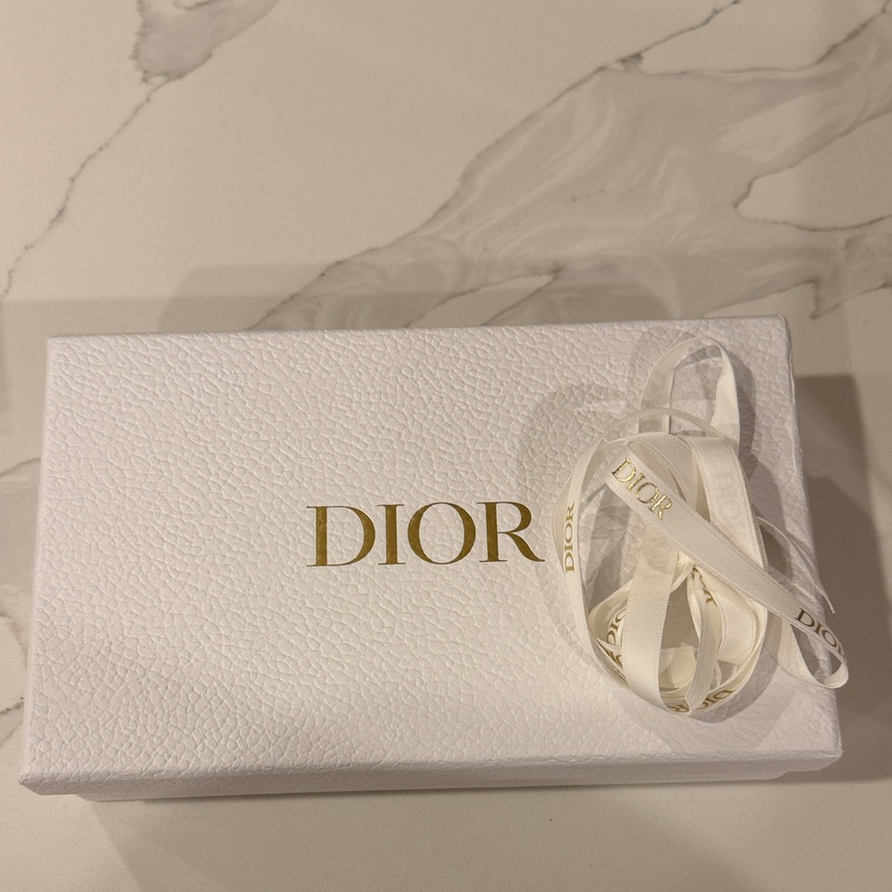Dior Textured White Box with Gold Ribbon
